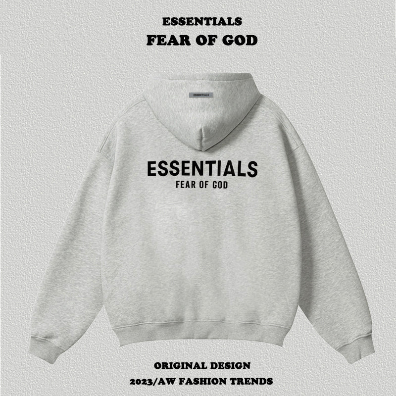 Essentials Letter Flocking Hoodie - HCDSHOP 