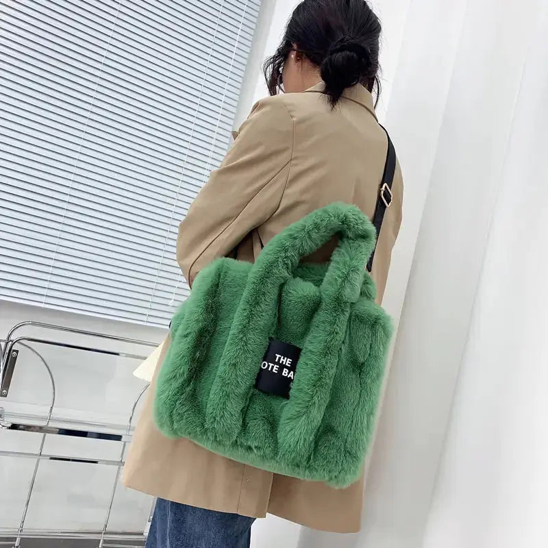 Designer Faux Fur Tote Bag - HCDSHOP