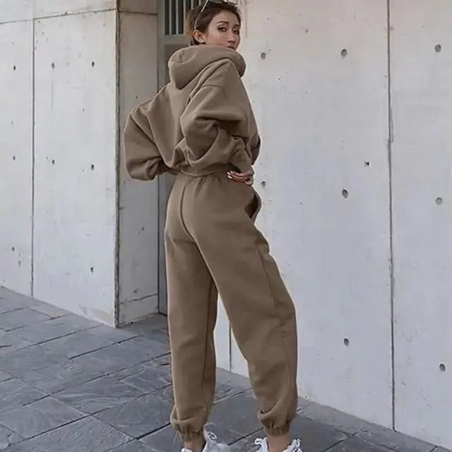 Women Warm Hoodie and Pants Set - HCDSHOP