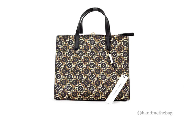 Bolso bandolera de piel con estampado de sellos Marc Jacobs Mini Grind