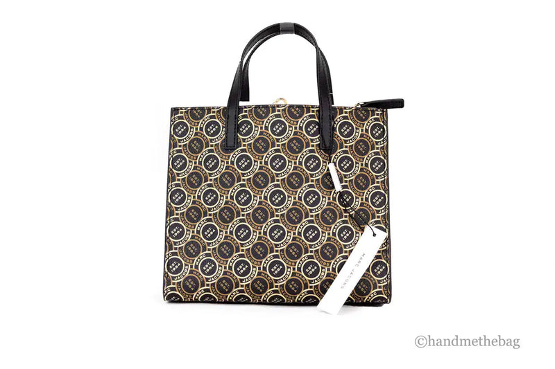 Marc Jacobs Mini Grind Signet Printed Leather Crossbody Tote