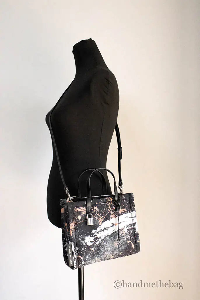 Marc Jacobs Mini Black Splatter Paint Nylon Crossbody Tote