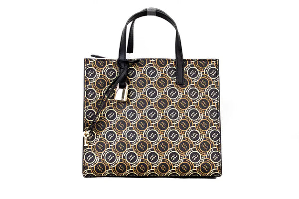 Marc Jacobs Mini Grind Signet Printed Leather Crossbody Tote